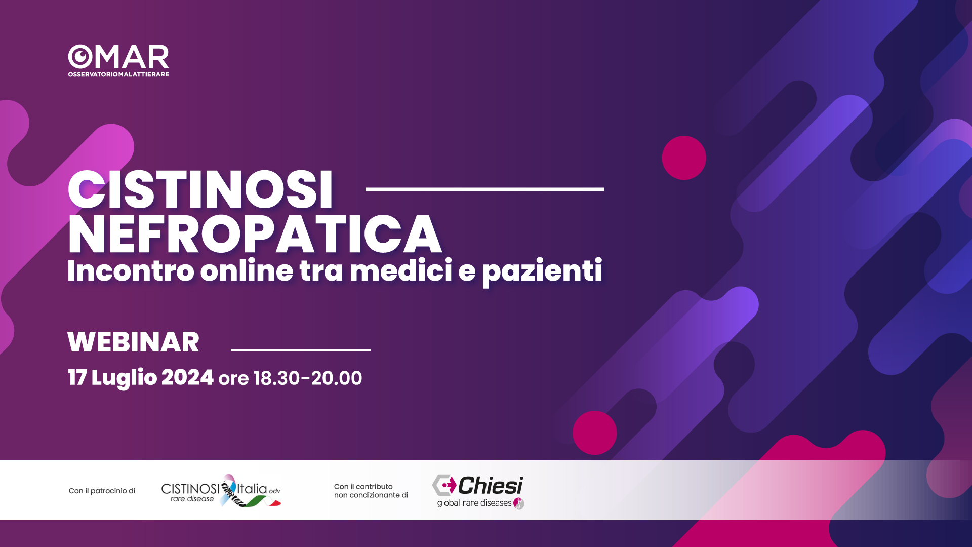 Cistinosi nefropatica, incontro online tra medici e pazienti